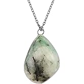 NJCRAFT Gemstone Handmade Tumble Pendant Necklace for Women |Natural Healing Crystal Jewellery| Chain 16+2 Inch Adjustable | Gift Jewelry