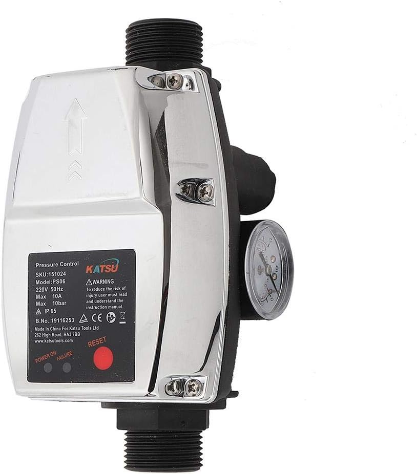 KATSU Tools Automatic Water Pump Pressure Control Switch 220V IP65 Adjustable Electronic Pressure Controller