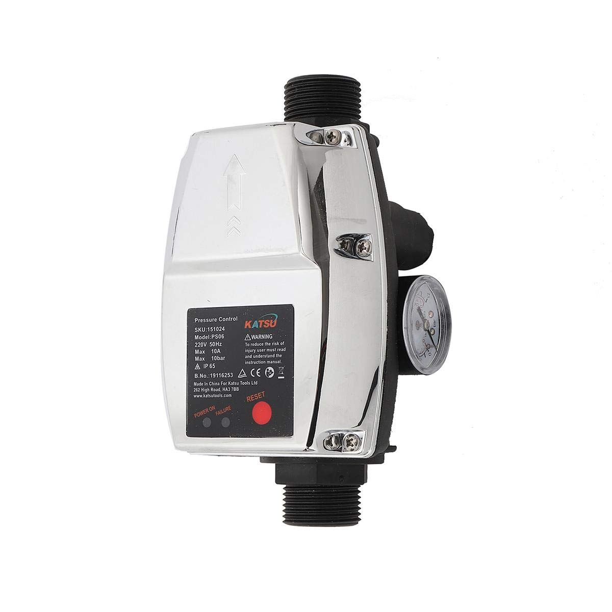 KATSU Tools Automatic Water Pump Pressure Control Switch 220V IP65 Adjustable Electronic Pressure Controller, for Submersible Pump, Garden Pump 151024