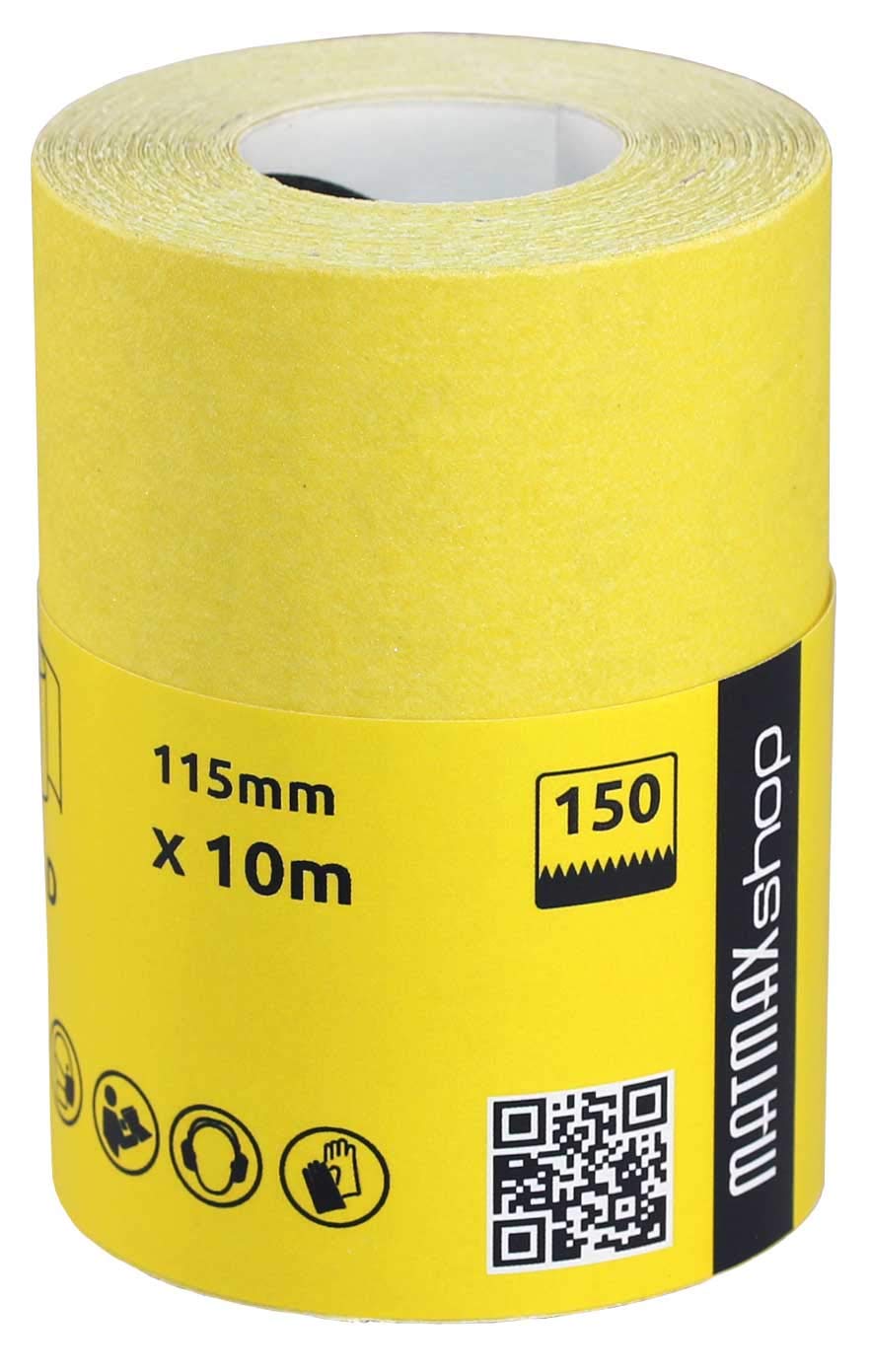 KLINGSPOR (Germany) 115mm x 10m Aluminium Oxide Sandpaper Roll + Gift (Grit, 150)