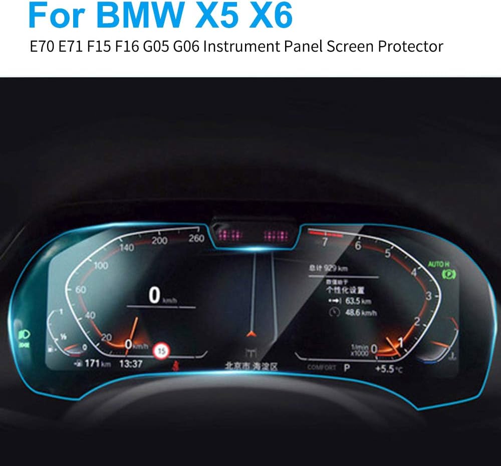 BOOBOOBM Car Instrument Panel Screen Protector,for BMW E70 E71 F15 F16 G05 G06 X5 X6,Car Dashboard Protective TPU Film Auto Accessories