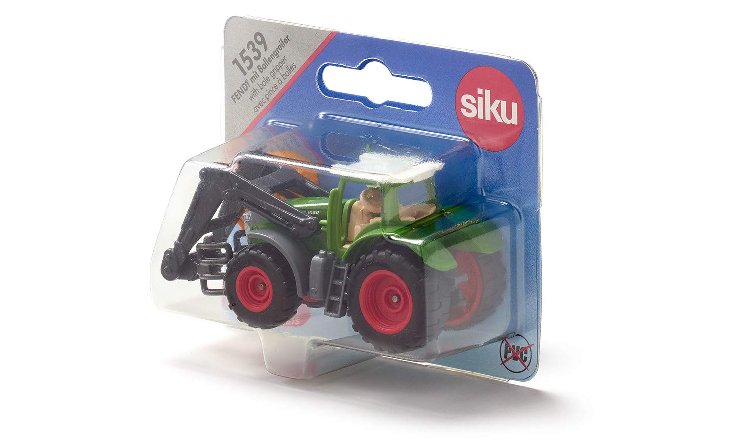 siku 1539, Fendt 1050 Vario Traktor, Metall/Kunststoff, Grün, Schwenkbare Ballenzange und abnehmbare Kabine 7
