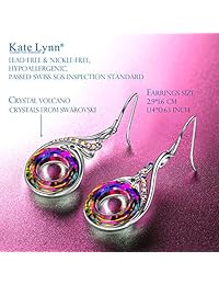 Kate Lynn Pendientes de cristales de Swarovski con caja de regalo, tela suave