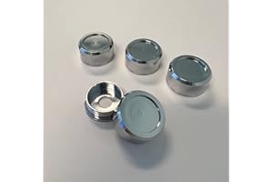 ROANE CONCEPTS Set of 4 License Plate/Frame Screw & Bolt Covers/Caps for Car Truck SUV in Neo Chome, Chrome, Black, or Silver (Chrome)