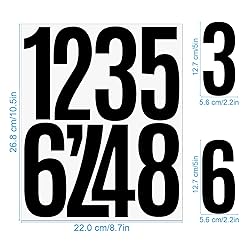 18 Sheets Self Adhesive Vinyl Letters Numbers