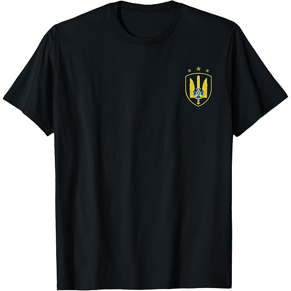 Camiseta Ukraine Negra Para Hombre - 100% Algodón, Tallas S A XXL, Cuello Reforzado, Alta Calidad