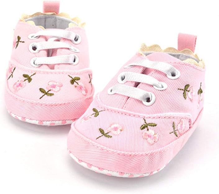 Mellows Baby Girl Shoes White Lace Floral Embroidered Soft Shoes