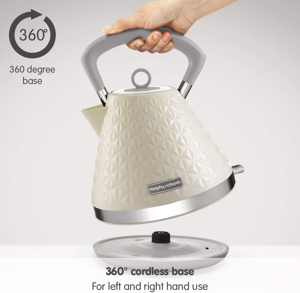 Morphy Richards Vector Pyramid Kettle, 1.5L, 3kW Rapid Boil, Anti Limescale Filter, Boil Dry Protection, Water Window - Image 5