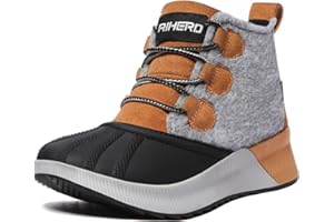 Rihero Women's Classic Waterproof Ankle Boots Fashion Lightweight Leather Suede Hiking Ankle Booties