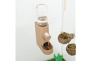 Daerky Small Animal Water Feeder, Magnetic Hanging Feeder & Hidden Cave - Accessories for Jumping Spiders, Wolf Spiders, Mantises, Arboreal Animals & Other Small Creatures - 5ML Capacity (Wooden)