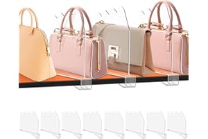 Fineonly Acrylic Shelf Dividers for Closet Organization 8PCS Non-Slip Closet Shelf Divider and Closet Separator for Clothes Purse Bag Sturdy Storage Divider for Shelves and Closet Organizer