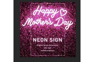 JUNGOO Happy Mother's Day Custom Neon Signs, LED Neon Sign Customizable, Personalized Neon Light Sign for Home Bedroom Decorations, Pink (21'' * 10.63'')