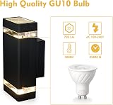 CELAVY Outdoor Wall Light Mains Powered IP65 Up Down Black 3000K view 2