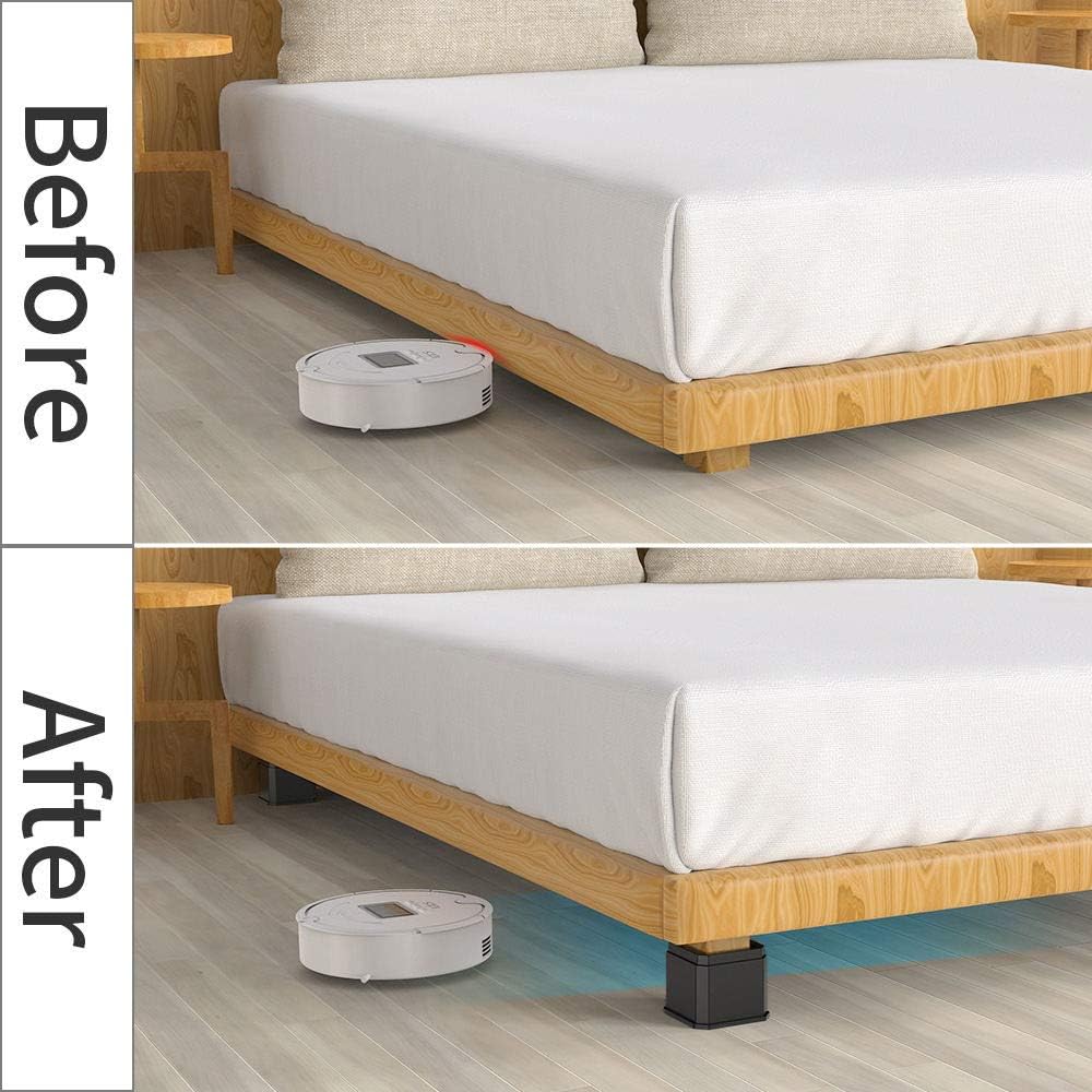 Beautylover Bed Risers Adjustable Furniture Risers 3 Inch Heights Unbreakable Heavy Duty Lifts for Risers for Sofa, Table, and Chair and Dorm Bed, Couch risers Set of 4pcs ，Black: Home & Kitchen