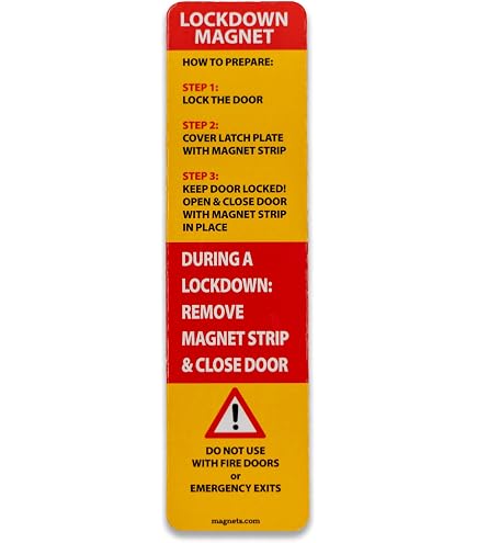 Magnetic Lockdown Strips For Doors – 6 Pack High-Density Security Bars For Emergency Lockdowns In Schools & Offices