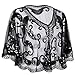 kayamiya Women's 1920s Flapper Shawl Cape Sequin Inspired Beaded Wraps for Evening Dress