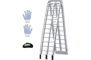 KROAK KROAK Aluminum Motorcycle Ramps 850 Lbs, 7.5ft Folding Loading Ramps for Pickup Trucks, Trailers Ramp with Load Straps for Bicycles, Trollrys, Motorcycle, Dirt Bike, ATV/UTV, 90" L x 12" W,1Pc