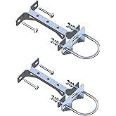 Aimeboost 2 PCS Stainless Steel Antenna Mount Wall Mount Antenna Mast Clamp V Jaw Bracket Accessories Kit [ Without The Pole ] for TV CB Ham Outside Home