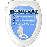 CLEAR REAR Elongated Bidet Toilet Seat – Non Electric Attachment for Toilets, Easy to Install Self Cleaning, Rear & Feminine Wash Nozzles, Adjustable Water Sprayer, Eco Friendly Hygienic Upgrade