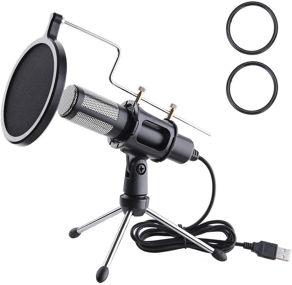 USB Microphone with Tripod Stand for Game Chat Studio Audio Recording Laptop