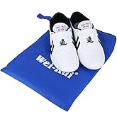 Keenso Unisex Taekwondo Shoes, Martial Arts Sports Shoes Sports Boxing Karate Martial Arts Taichi Shoes Lightweight Shoes for Kids Women Men Adult with a Storage Bag(37) White