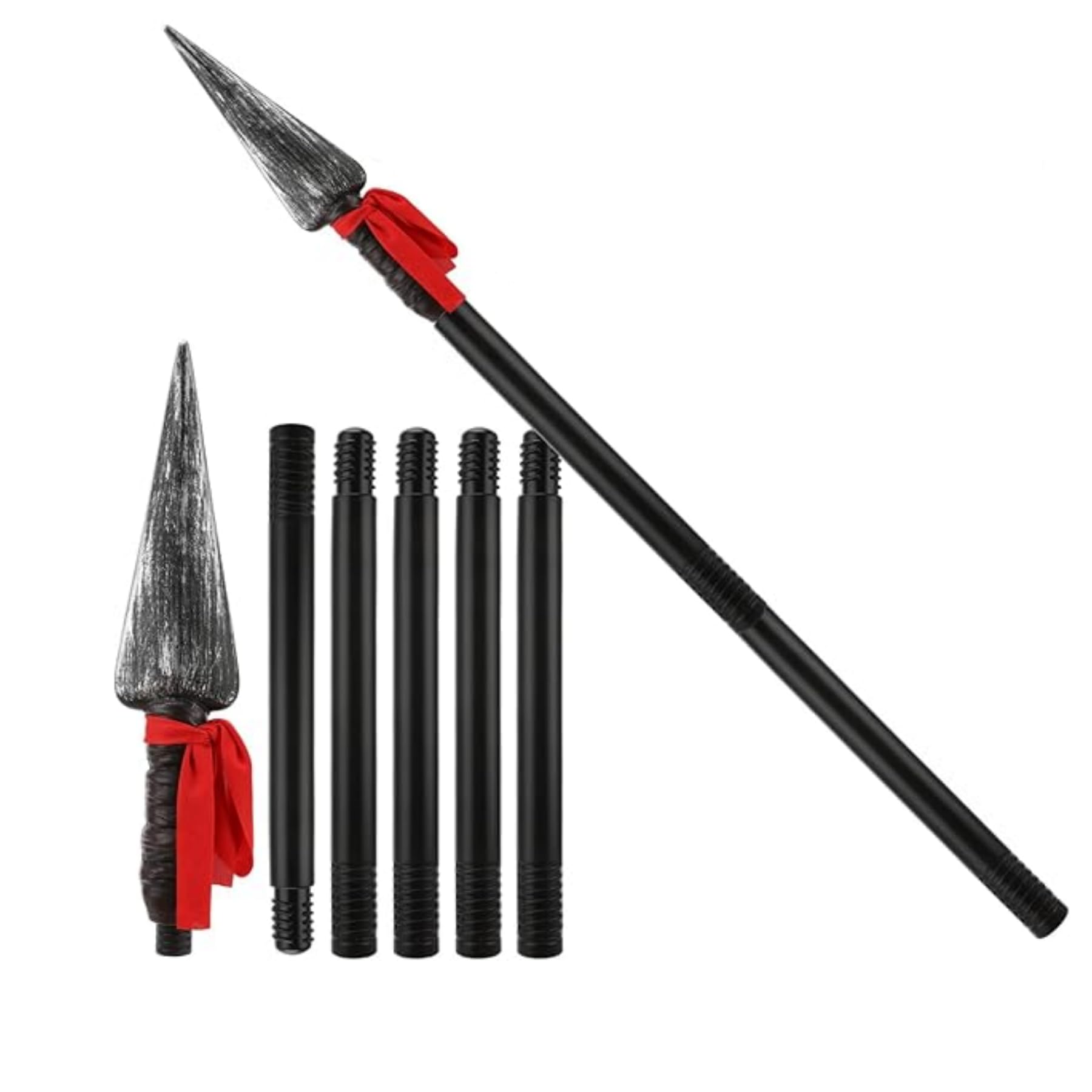 Photo 1 of 1 Set Plastic Spartan Spear, 70" Roman Spear Replica, Detachable Native American Weapons, Roman Gladiato Spartan Costume Halloween Cosplay Accessory for Adults
