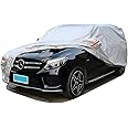 SEAZEN SUV Car Cover Waterproof All Weather, Outdoor Car Covers for Automobiles with Zipper Door, Hail UV Snow Wind Protection, Breathable Oxford Cloth Universal Full Car Cover(Length 191" to 200")