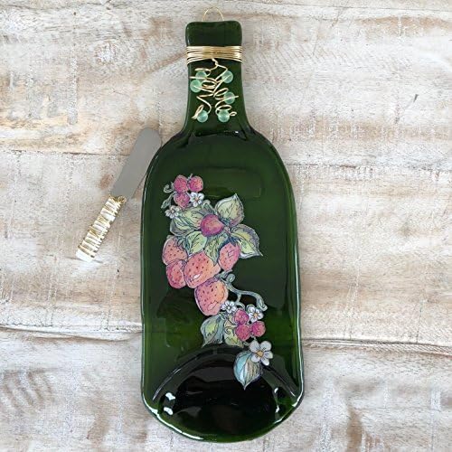 Strawberries Melted Wine Bottle Tray Spoon Rest