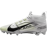 Nike Alpha Menace 4 Elite Football Cleats (FD7036-100, White/Metallic Silver/Photon Dust/Black) Size 16