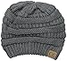 Thick Winter Slouchy Knit Oversized Beanie Cap Hat, One Size, Dark Grey