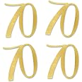 Gold-Glitzer Zahlen „70“ – 4 Zoll Hoch, Für 70. Geburtstag Dekoration, 12 Stück