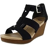 Dr. Scholl's Shoes Women's Barton Wedge Platform Sandal,Black Snake Print,7.5 Wide