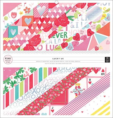 Pink Paislee Lucky Us, 12 Designs (6 Foiled) Paper Pad, Multi