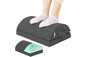 TOKSAY Large Size Foot Rest for Under Desk - Memory Foam Foot Stool - Back, Lumbar, and Knee Pain Relief - Perfect for Office, Home, Working and Gaming Use (Black)