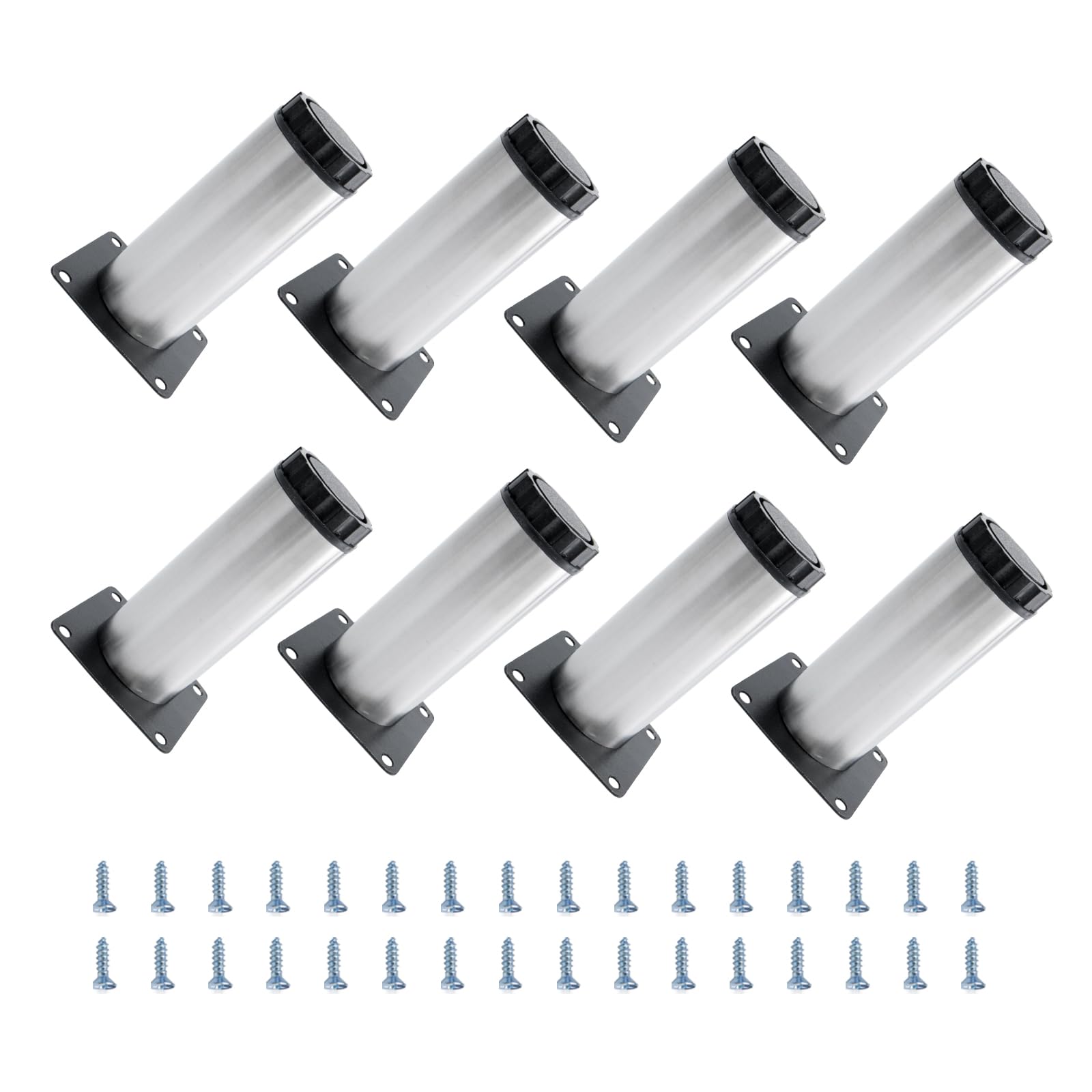METALLIXITY Furniture Legs (4 Inch Height) 8Pcs, Stainless Steel Furniture Cabinet Metal Legs with Screws - for Home DIY Projects, Sofa Legs, Chair Legs, Table Legs