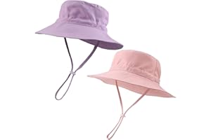 PEECABE Baby Sun Hat Summer Sun Protection Toddler Bucket Hat Wide Brim Adjustable Chin-Strap Beach Cap