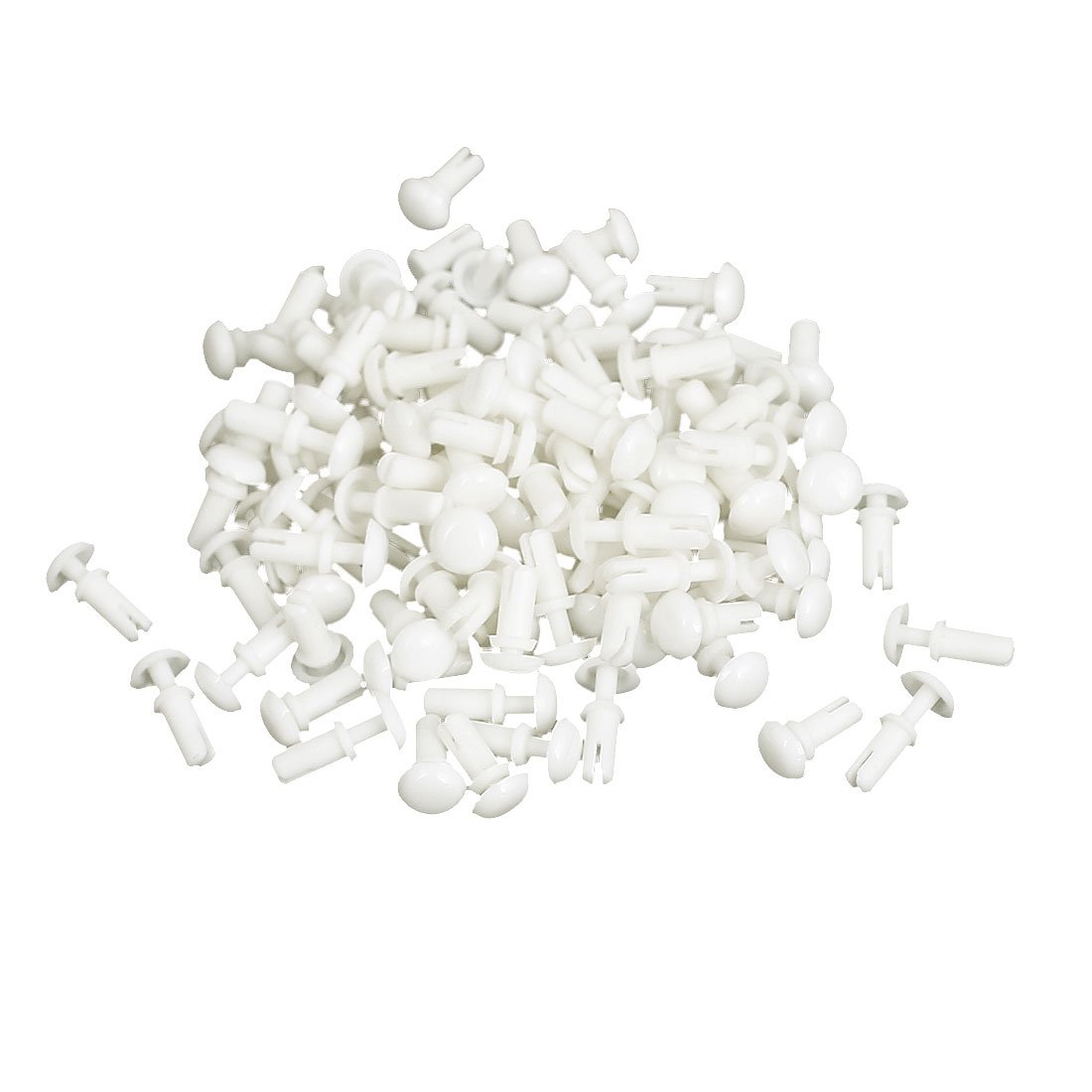 uxcell a15073000ux1050 Panel 5mm Head Dia Nylon Push Clips Fasteners Rivets White 100Pcs