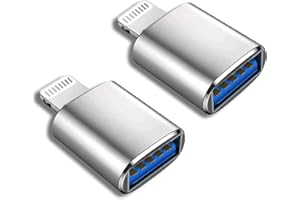 ESBEECABLES (Apple MFi Certified) Lightning Male to USB Female Camera Adapter,2 Pack Portable OTG Data Sync Converter for iPhone13/12/11/Xr/X/XS/8/7/Card Reader/Flash Drive/Mouse/MIDI Keyboard