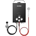 CAMPLUX Portable Tankless Water Heater 1.58 GPM, BW158B Outdoor Propane Water Heater Camping, 41,000 BTU, Black