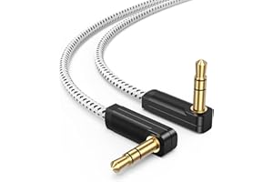CableCreation 3.5mm Audio Cable(1.5FT/0.45M), 90 Degree 3.5mm Male to Male Auxiliary Aux Cable for Phones, Tablets, Headphones, MP3 Player, Car/Home Stereo, Laptops, iPads