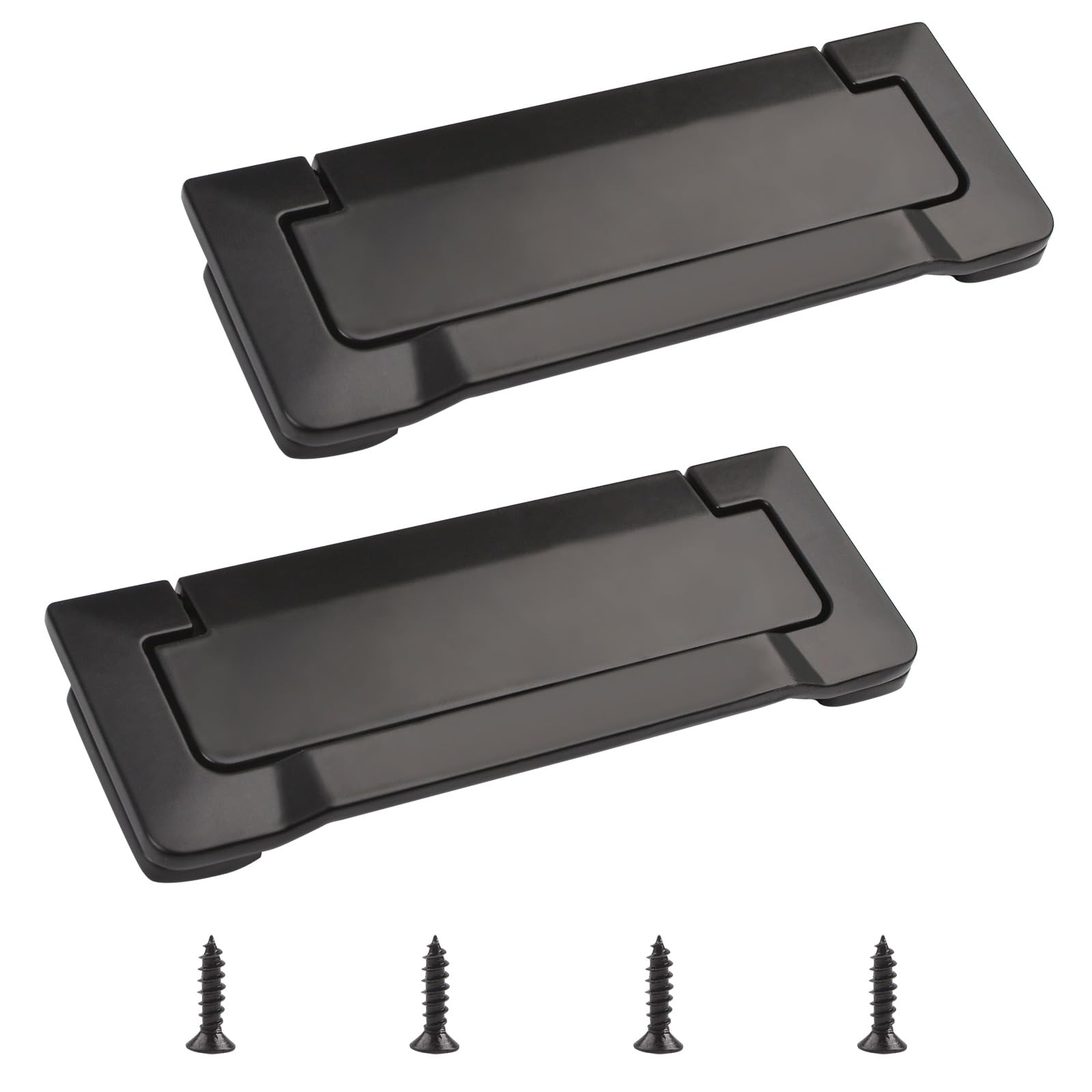 Photo 1 of MOROBOR 2pcs Pocket Doors Drawer Handle Flush Pull, Hidden Concealed Furniture Handle with Screws Zinc Alloy Knobs for Cabinets, Closets, Drawers, Hole Center 96mm (Matte Black)