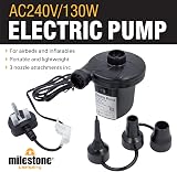 Milestone Camping Electric Air Pump 3 Nozzles High Power 130W AC view 4