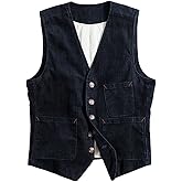 SevenBoy Men's Vintage Corduroy Suit Vest Casual V-Neck Dress Waistcoat