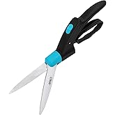 CYRUS 14-Inch Handheld Grass Shears with 360° Rotating Head - Premium Carbon Steel Plant Cutting Scissors Ergonomic Handle & Safety Lock Garden Shears for Lawn, Hedges, Fences