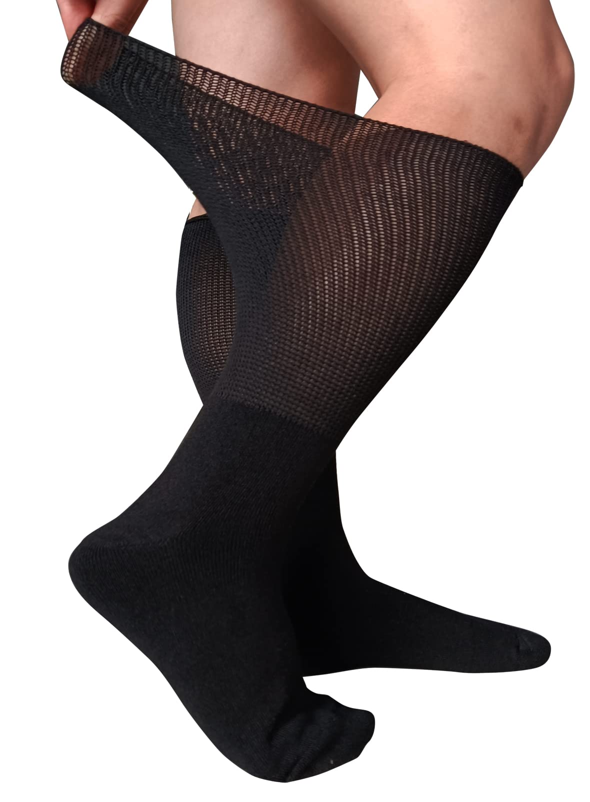 Extra Wide Socks for Diabetic Swollen Feet,Walking Boot Cast Liner, Non Binding Hospital Bariatric Lymphedema Sock for Men Women