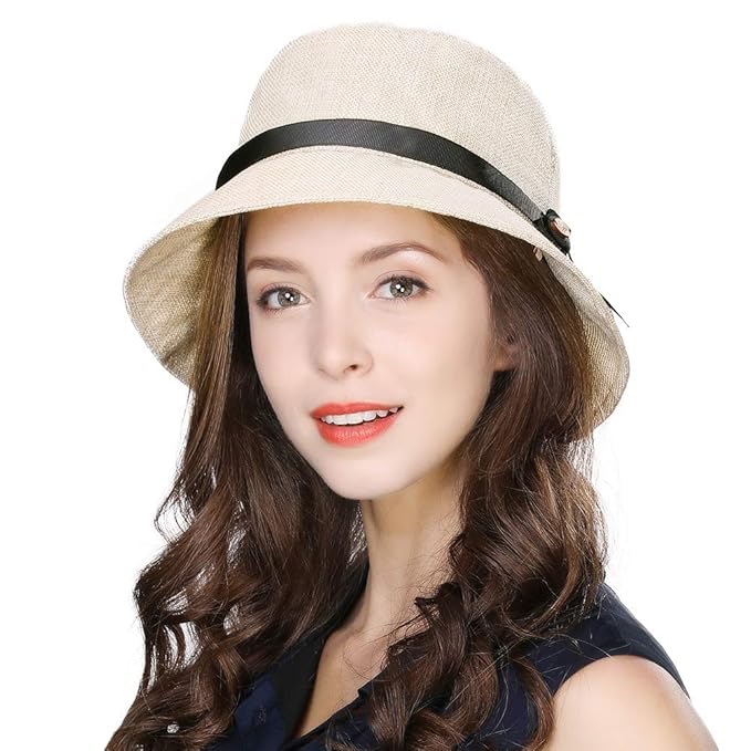 SiggiHat Damen Sonnenhut Faltbarer Sommerhut mit Kinnriemen uv Schutz