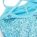 TiaoBug Girls Sequined Camisole Ballet Dance Tutu Dress Sweetheart Leotard Blue 4-5
