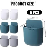 Liameph 6 PCS Wall Mounted Remote Control Holder with Charging Port view 7