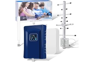 BOOSTHOME Cell Phone Signal Booster for Home Office Cell Phone Booster with 2 Antennas, up to 6500sq ft, Cell Booster Boost 5G 4G LTE for Verizon AT&T T-Mobile and All U.S Carriers,FCC Approved