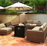 TLGREEN 28" Gas Fire Pit Table, 14.5 kW with Cover & Lava Stones view 7
